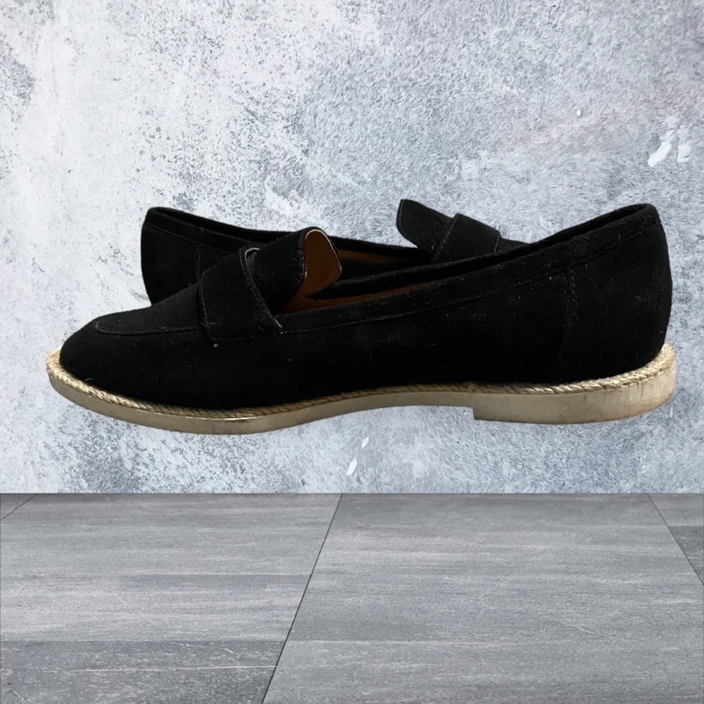 Caslon Tristian Suede Espadrille Loafers Slip On Flats Black Size 8.5 Shoes